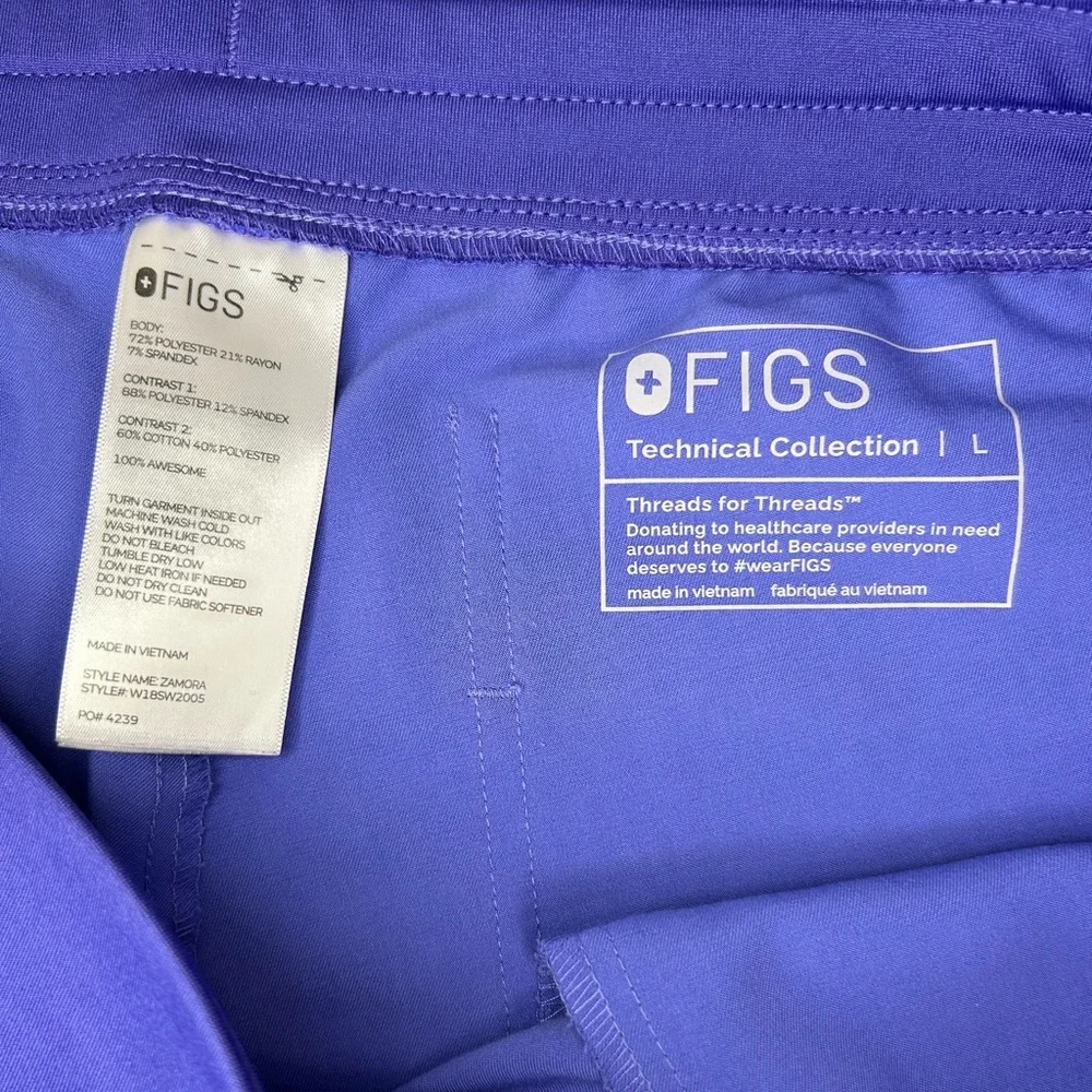 Figs Periwinkle high waisted Zamora Technical Collection Joggers PO# 4239 - Picture 3 of 6